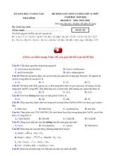 Đề khảo sát chất lượng học sinh môn Hóa học Lớp 12 THPT - Mã đề 202 - Năm học 2019-2020 - Sở giáo dục và đào tạo Thái Bình